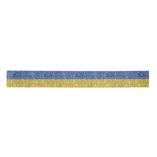 Ruban En Satin Drapeau bleu jaune Ukraine parties scintillant fau (Devant)