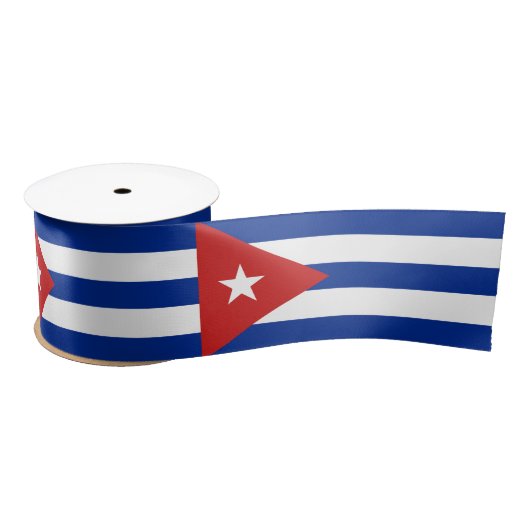 Ruban En Satin Drapeau Cuba (Bobine)