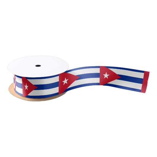Ruban En Satin Drapeau Cuba Ribbon (Bobine)