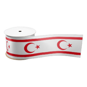 Ruban En Satin Drapeau de Chypre du Nord