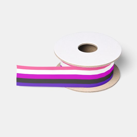 Ruban En Satin Drapeau de fierté genderfluid (Bobine)