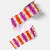 Ruban En Satin Drapeau de fierté lesbienne abstrait trippy ondulé (Dos)