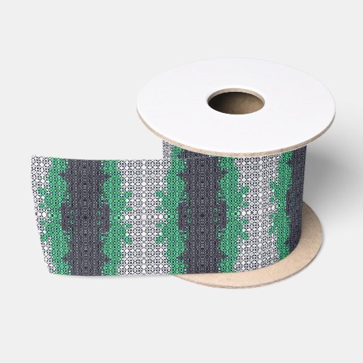 Ruban En Satin Drapeau de fierté Neutrois Abstrait Pixelisé Tripa (Bobine)