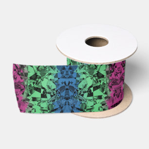 Ruban En Satin Drapeau de fierté polysexuel groovy éclectique rét