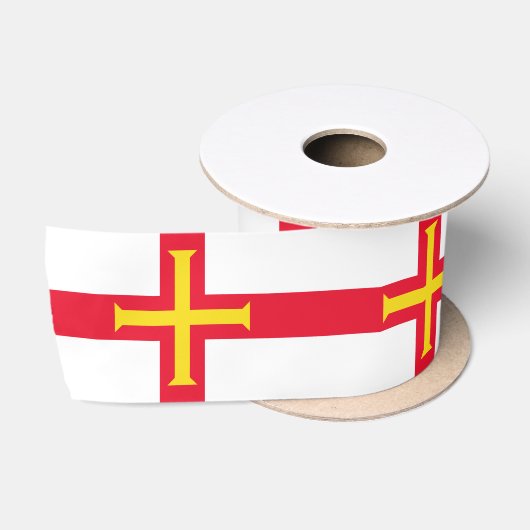 Ruban En Satin Drapeau de Guernesey (Bobine)