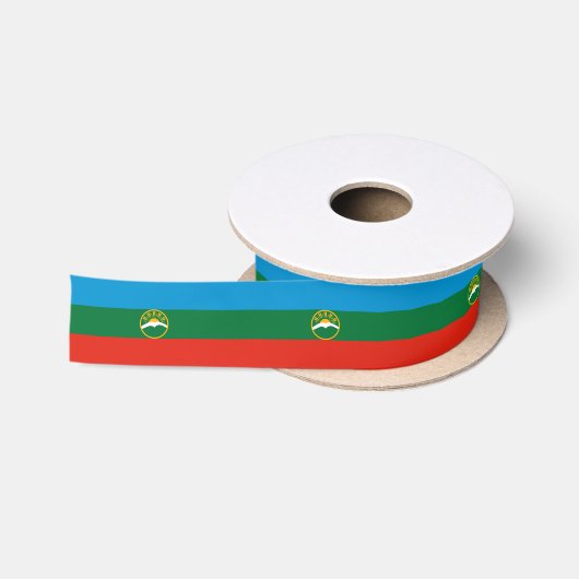 Ruban En Satin Drapeau de Karatchaïevo-Tcherkessie (Bobine)