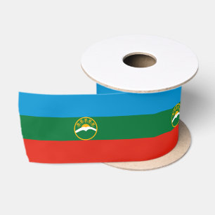 Ruban En Satin Drapeau de Karatchaïévo-Tcherkessie