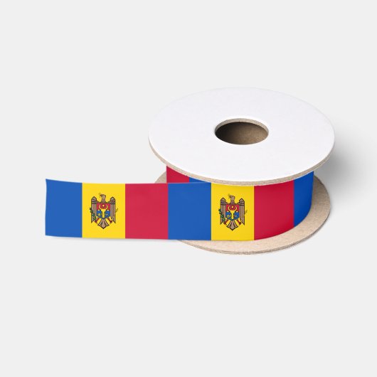 Ruban En Satin Drapeau de la Moldavie (Bobine)