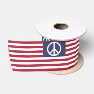 Ruban En Satin Drapeau de la paix des États-Unis