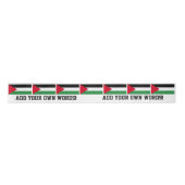 Ruban En Satin Drapeau de la Palestine (Devant)