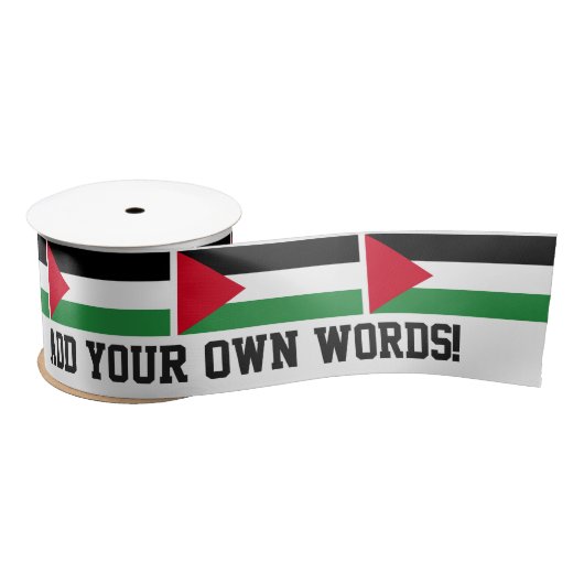 Ruban En Satin Drapeau de la Palestine (Bobine)