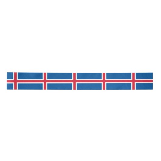 Ruban En Satin Drapeau de l'Islande (Devant)
