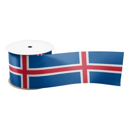 Ruban En Satin Drapeau de l'Islande (Bobine)