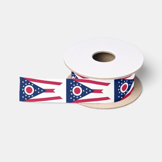 Ruban En Satin Drapeau de l'Ohio (Bobine)