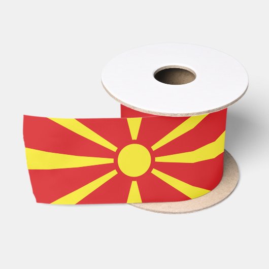Ruban En Satin Drapeau de Macédoine du Nord (Bobine)