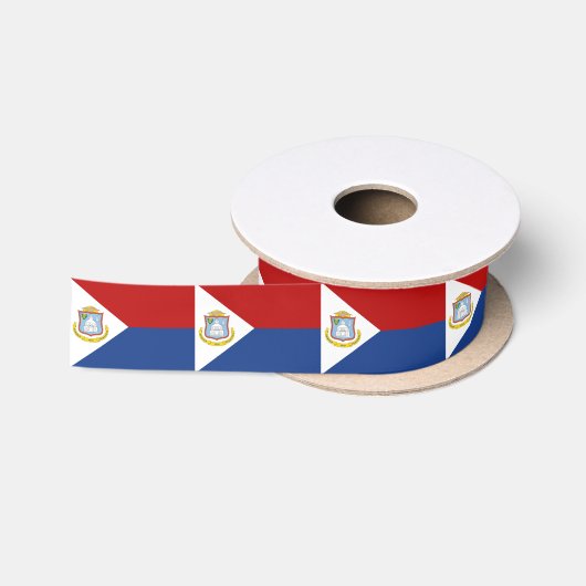 Ruban En Satin Drapeau de Saint-Martin (Bobine)