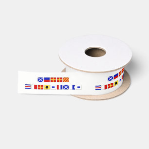 Ruban En Satin Drapeau de signalisation nautique Joyeux Noël