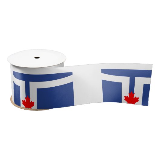 Ruban En Satin Drapeau de Toronto, Ontario Satin Ribbon (Bobine)