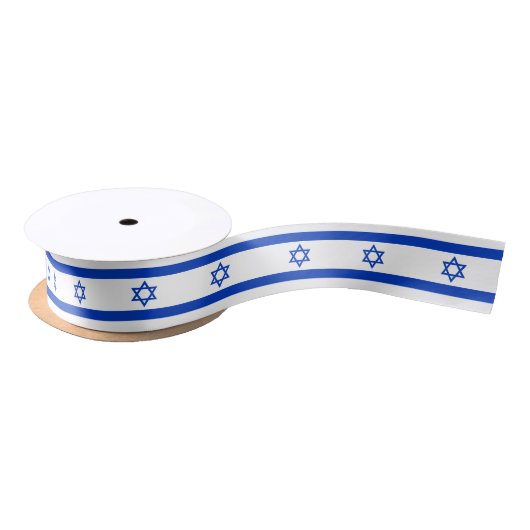 Ruban En Satin Drapeau d'Israël (Bobine)