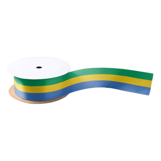 Ruban En Satin Drapeau du Gabon (Bobine)