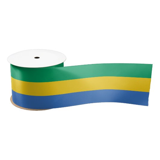 Ruban En Satin Drapeau du Gabon (Bobine)