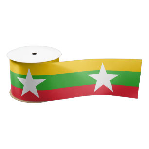Ruban En Satin Drapeau du Myanmar (Birmanie)
