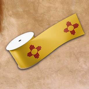 Ruban En Satin Drapeau du Nouveau Mexique avec symbole Zia