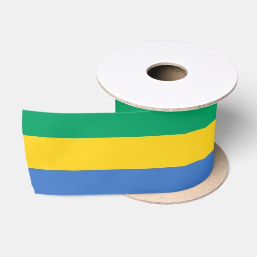 Ruban En Satin Drapeau gabonais (Gabon) (Bobine)