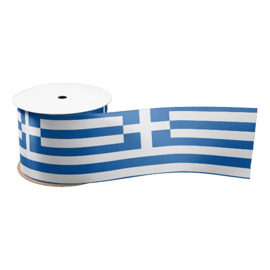 Ruban En Satin Drapeau grec (Bobine)