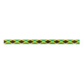 Ruban En Satin Drapeau jamaïcain à motif noir jaune vert (Devant)