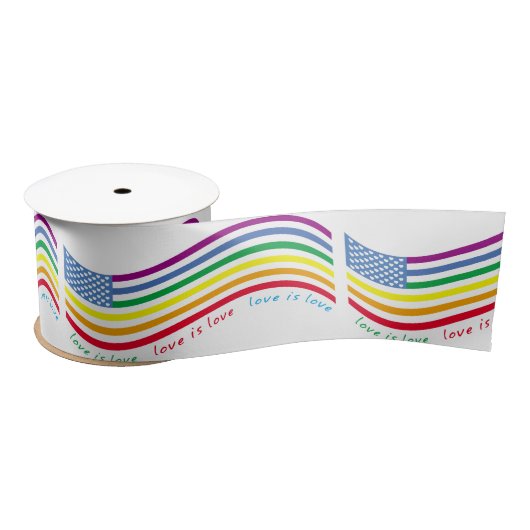 Ruban En Satin Drapeau LGBT (Bobine)