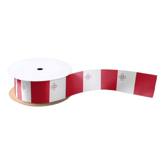 Ruban En Satin Drapeau Malte (Bobine)