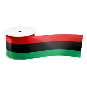 Ruban En Satin Drapeau panafricain Rouge noir Vert rayures