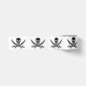 Ruban En Satin Drapeau pirate crâne épées croisées (Devant)