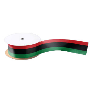 Ruban En Satin Drapeau rouge, noir et vert