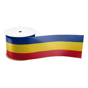 Ruban En Satin Drapeau roumain & Parti roumain, sport / tricolore