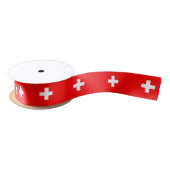 Ruban En Satin Drapeau Suisse (Bobine)