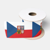 Ruban En Satin Drapeau tchèque & République tchèque, Emblème vaca (Bobine)