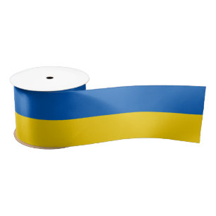 Ruban En Satin Drapeau ukrainien (Ukraine)