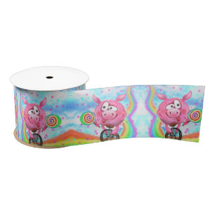 Ruban En Satin Drôle Ribbon Cirque cadeau Acrobat Pig Cyclist