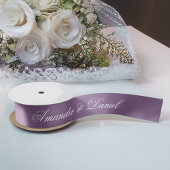 Ruban En Satin Dusty violet Mariage moderne couleur Script simple