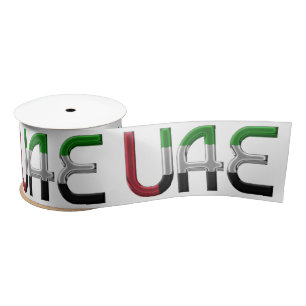 Ruban En Satin EAU Émirats Arabes Unis Drapeau couleurs Typograph