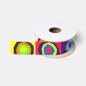 Ruban En Satin élastique à cheveux à motif de cercles (Bobine)