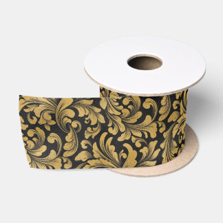 Ruban En Satin Elégant Black and Gold glam nom personnalisé
