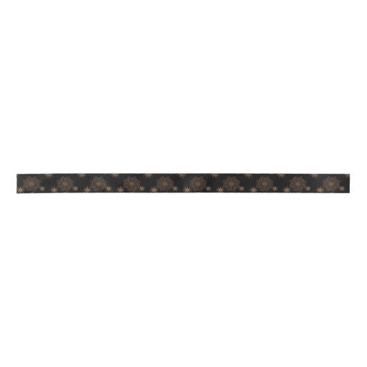 Ruban En Satin Elegant Black and Gold Star pattern (Devant)