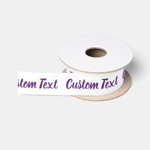 Ruban En Satin Élégant blanc Royal violet Modèle texte de script