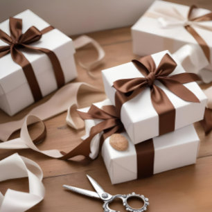 Ruban En Satin Élégant chocolat Brown 965324