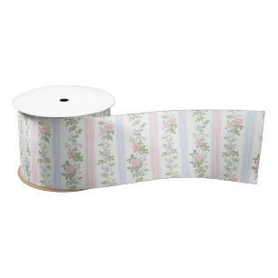 Ruban En Satin Élégant floral rose Vintage
