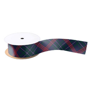 Ruban En Satin Elégant Marine Rouge Vert Tartan Plaid Holiday