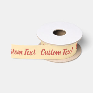 Ruban En Satin Elégant Modèle de texte Peach et Red Script